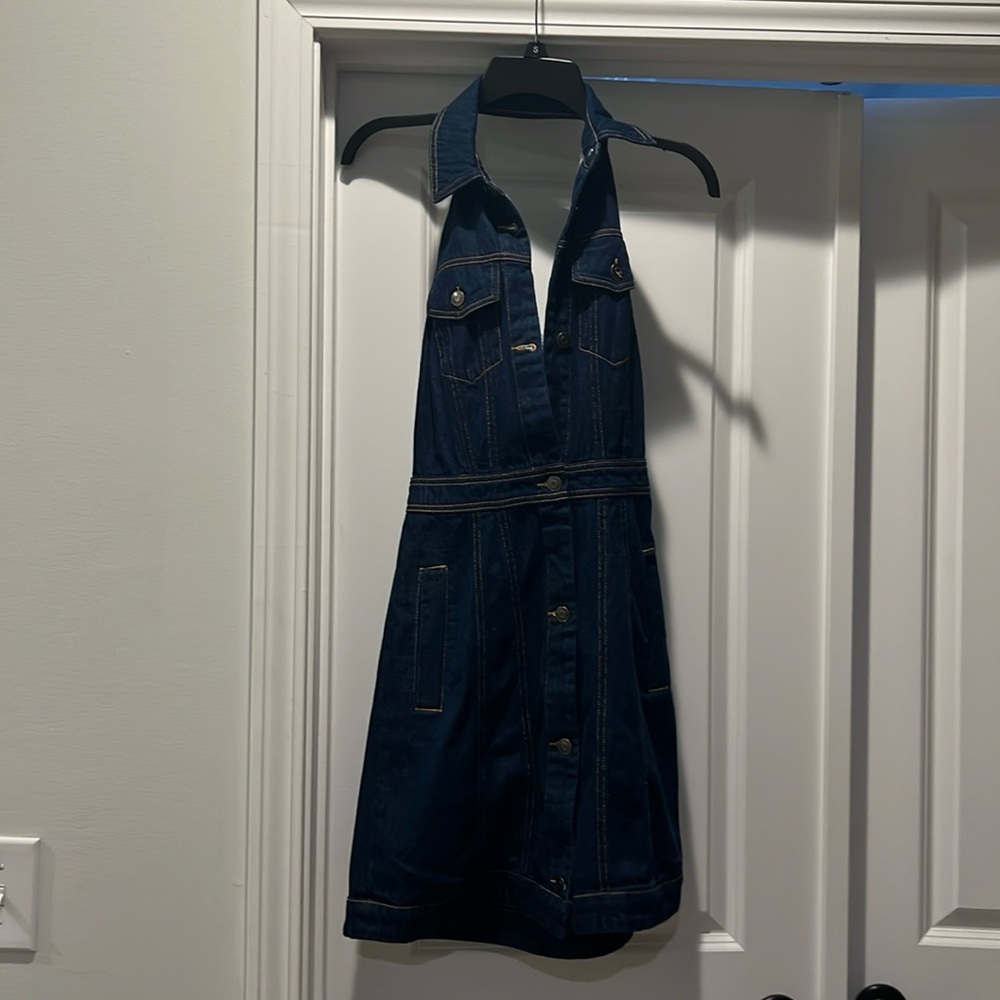 Halter blue jean dress